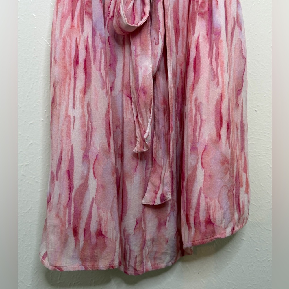 Cloth & Stone Anthropologie Cutout Mini Dress pink tie-dye/watercolor size small - Picture 10 of 15